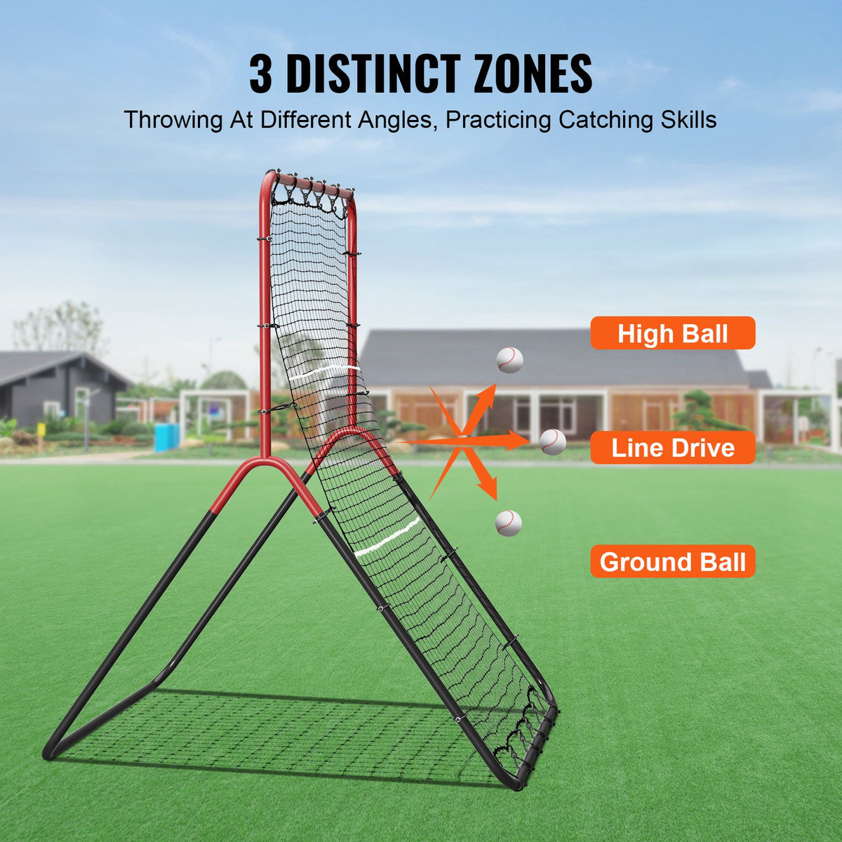 Baseball and Softball Rebounder Net, 3 x 4.5 ft