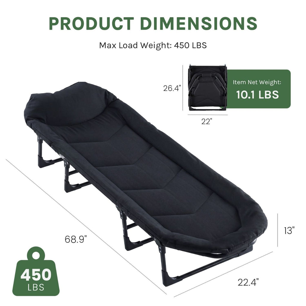 Folding Padded Camping Cot with Pillow - image 6