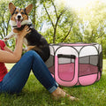 Foldable Pet Playpen, 8 Panel, Pink