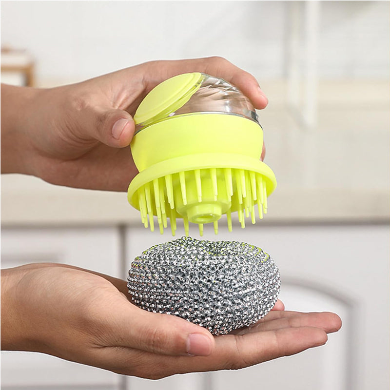 Soap-Dispensing Steel Wool Scrubber with Holder - image 8