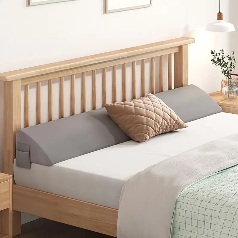 Bed Gap Filler Pillow, 54 x 6 x 10 in, Gray
