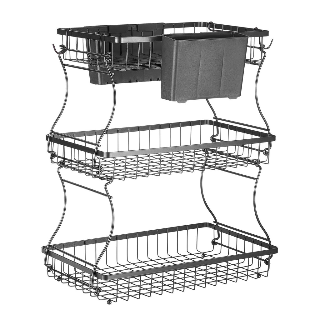3-Tier Fruit Basket with Banana Hanger, Black - image 10
