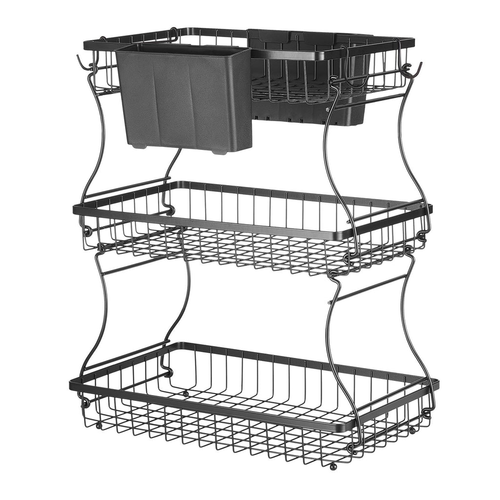 3-Tier Fruit Basket with Banana Hanger, Black - image 8
