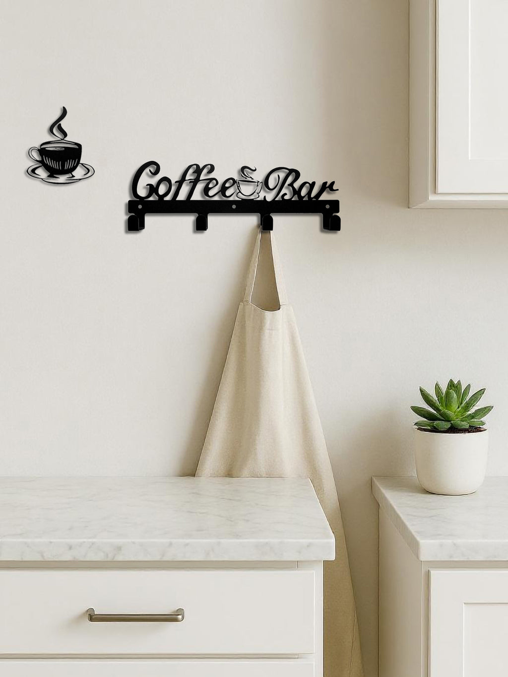 Coffee Bar Wall Mug Rack with Hooks - image 4