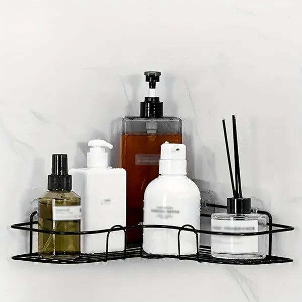 Corner Shower Caddy Shelf, No-Drill, Black - image 5