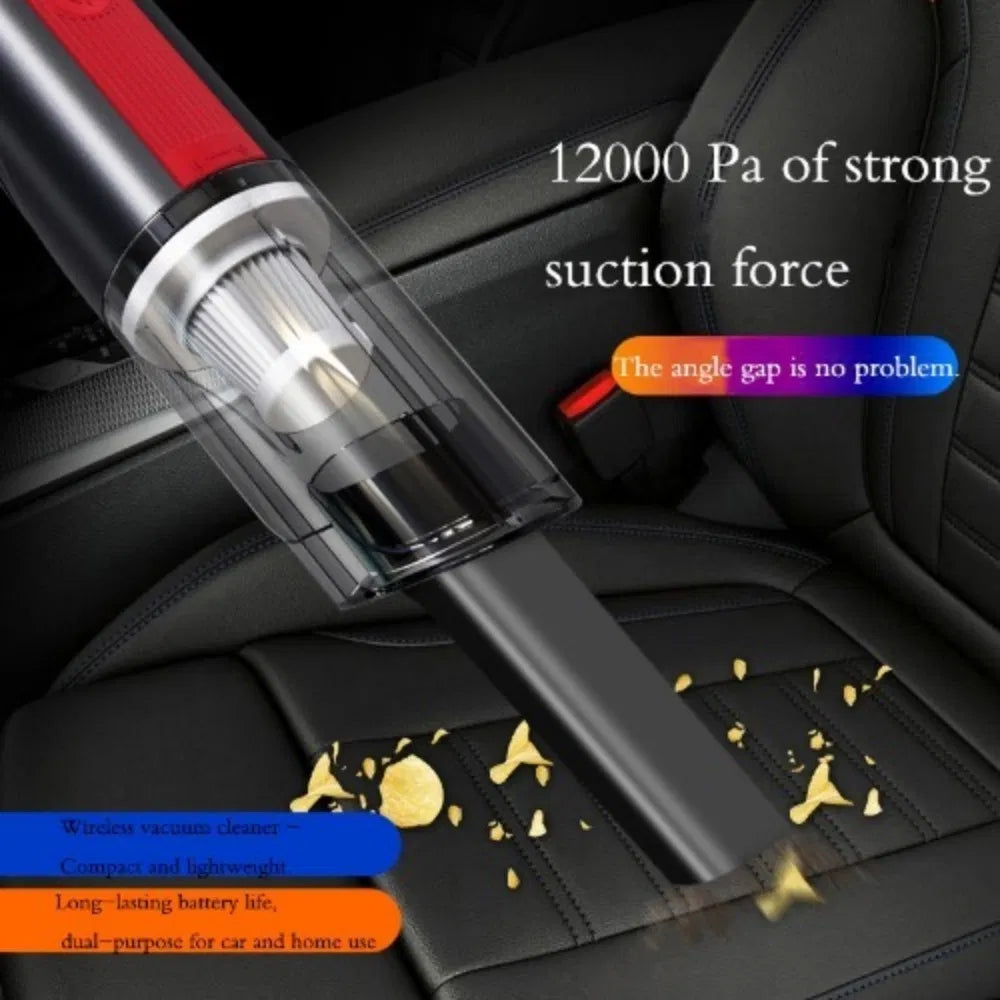 Corded 12V Car Vacuum with LED Light, Red - image 2