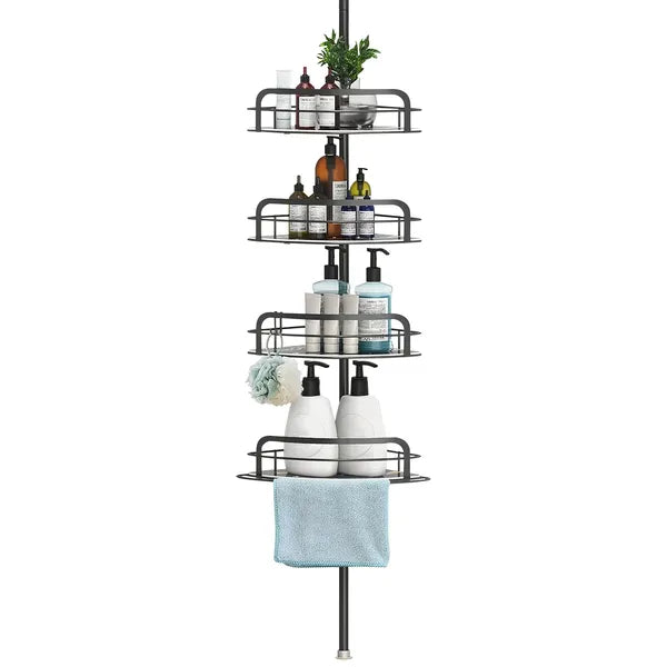 Corner Shower Caddy with Tension Pole, 4 Shelves