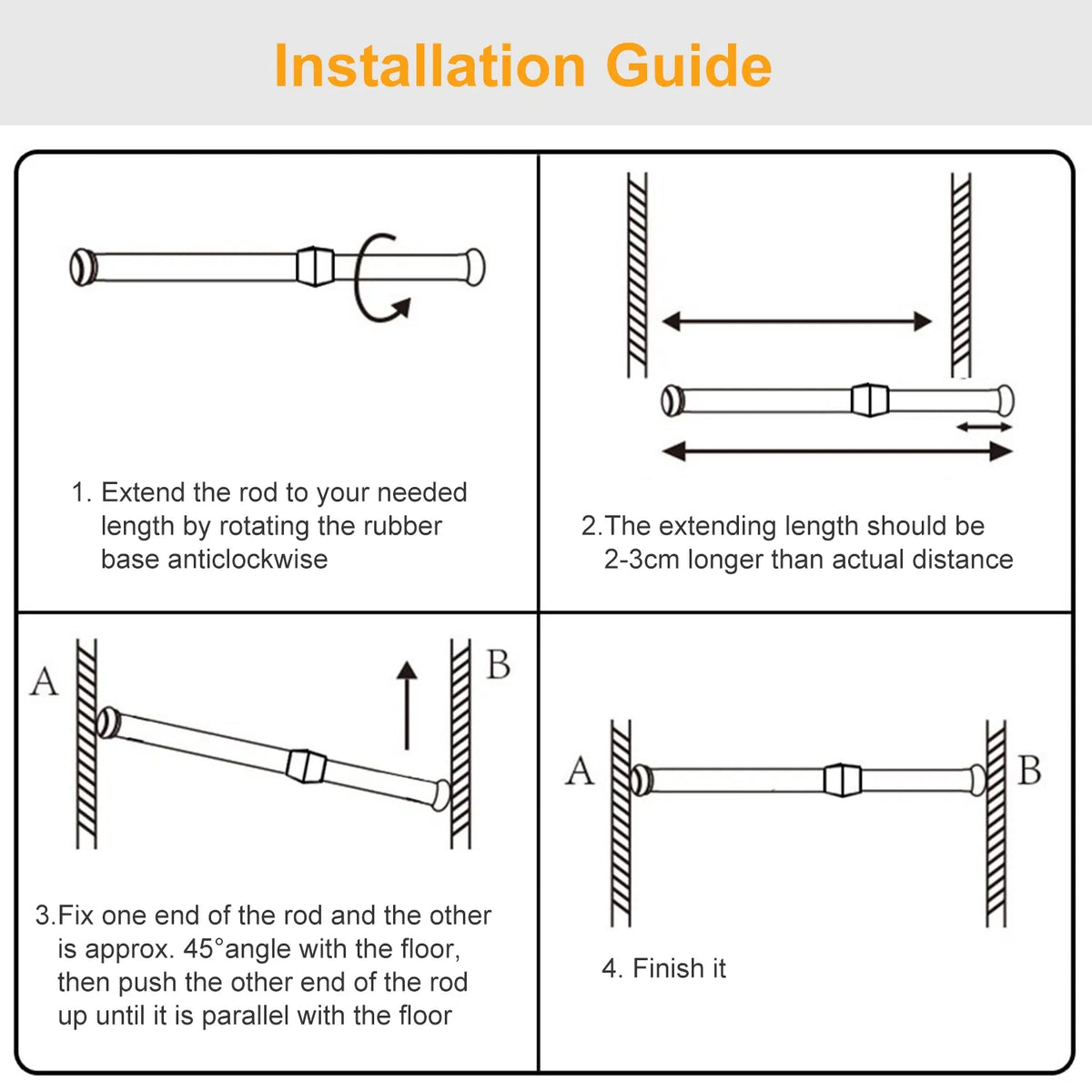 Spring Tension Curtain Rod, White - image 6