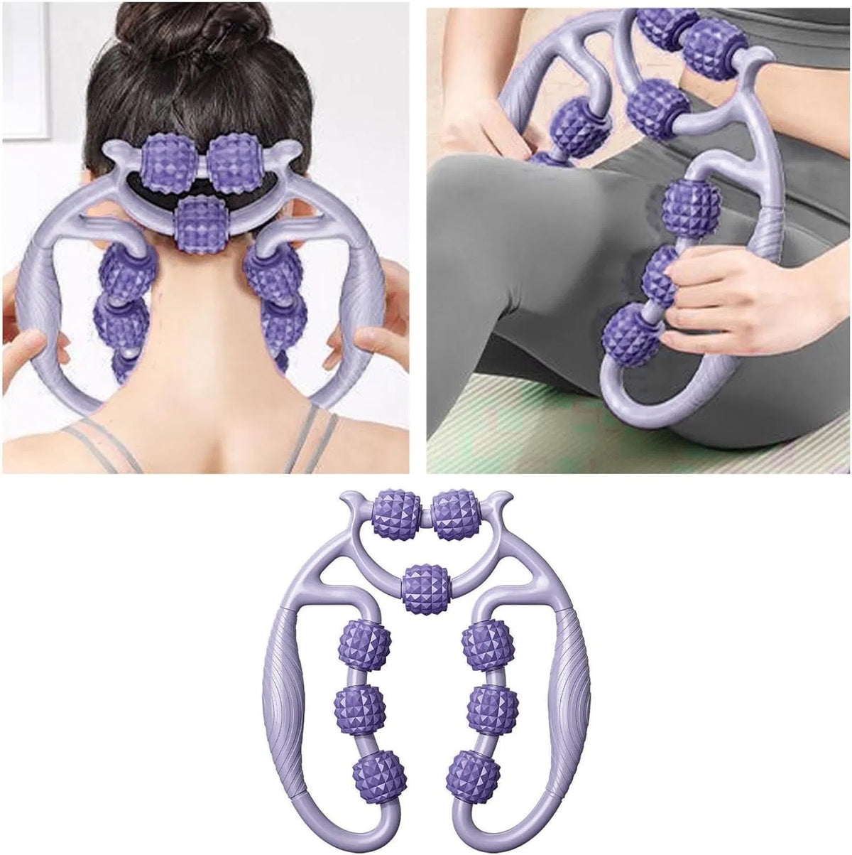 Muscle Roller Stick, 9 Wheels, Purple - image 10