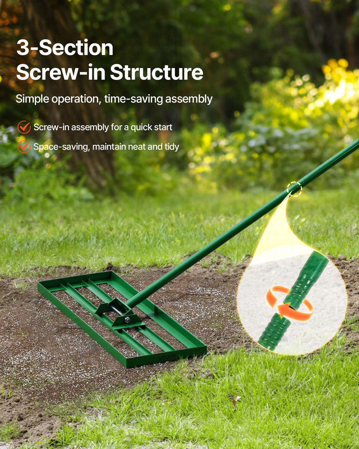 Lawn Leveling Rake, 30 x 10 in - image 3