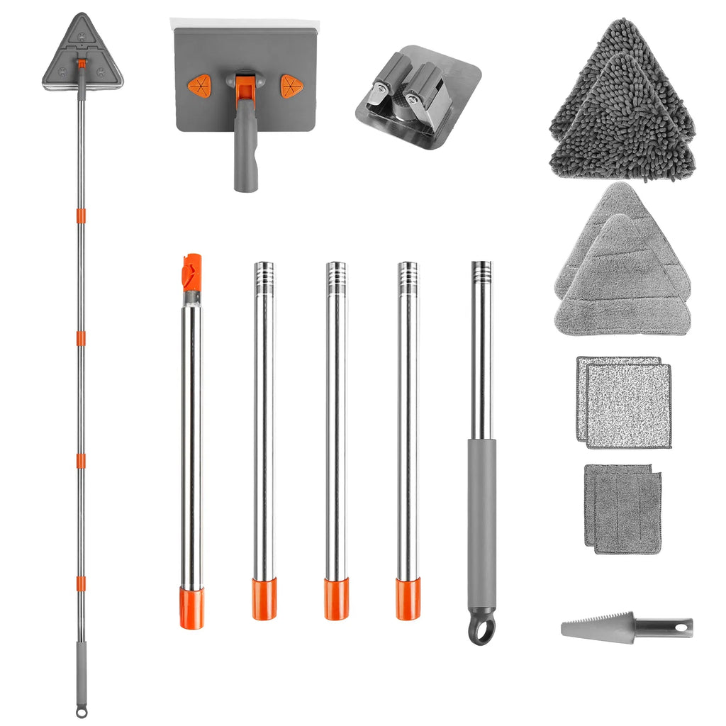 Baseboard and Wall Mop with Squeegee, Extendable Handle - image 6