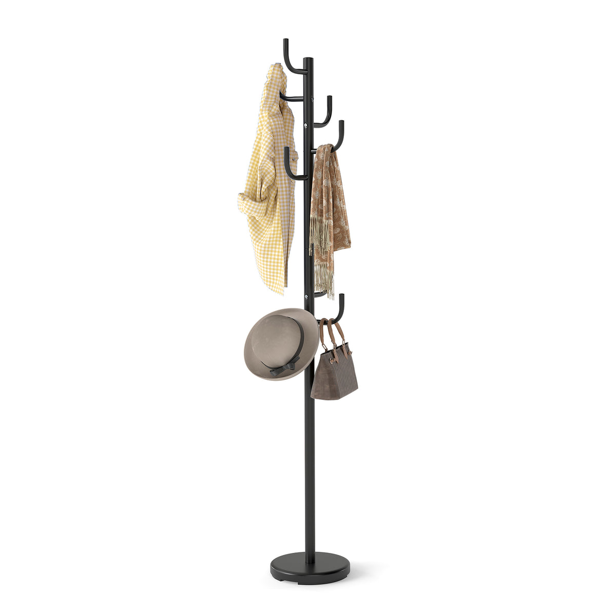 Metal Coat Rack Stand, 8 Hooks - image 2