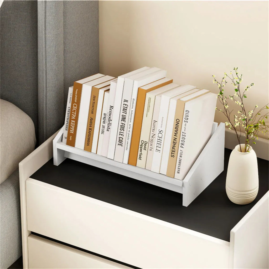 Tilted Desktop Bookshelf, White - image 8