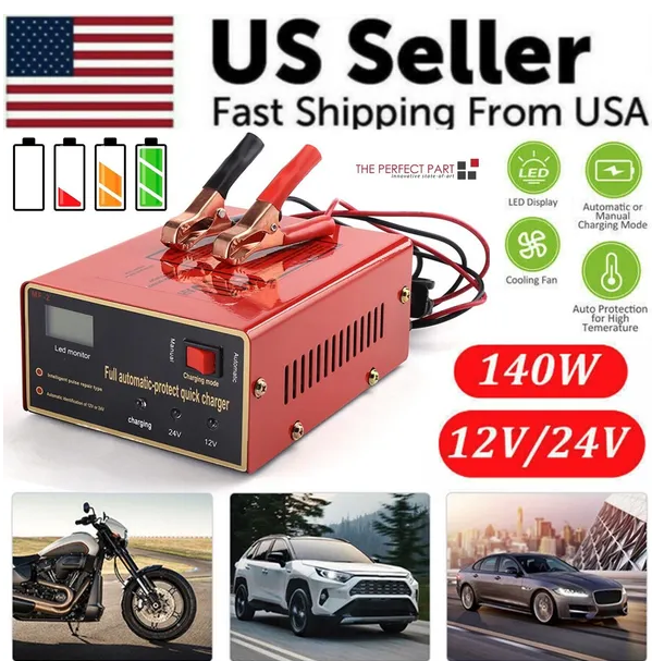 10A 12V/24V Car Battery Charger