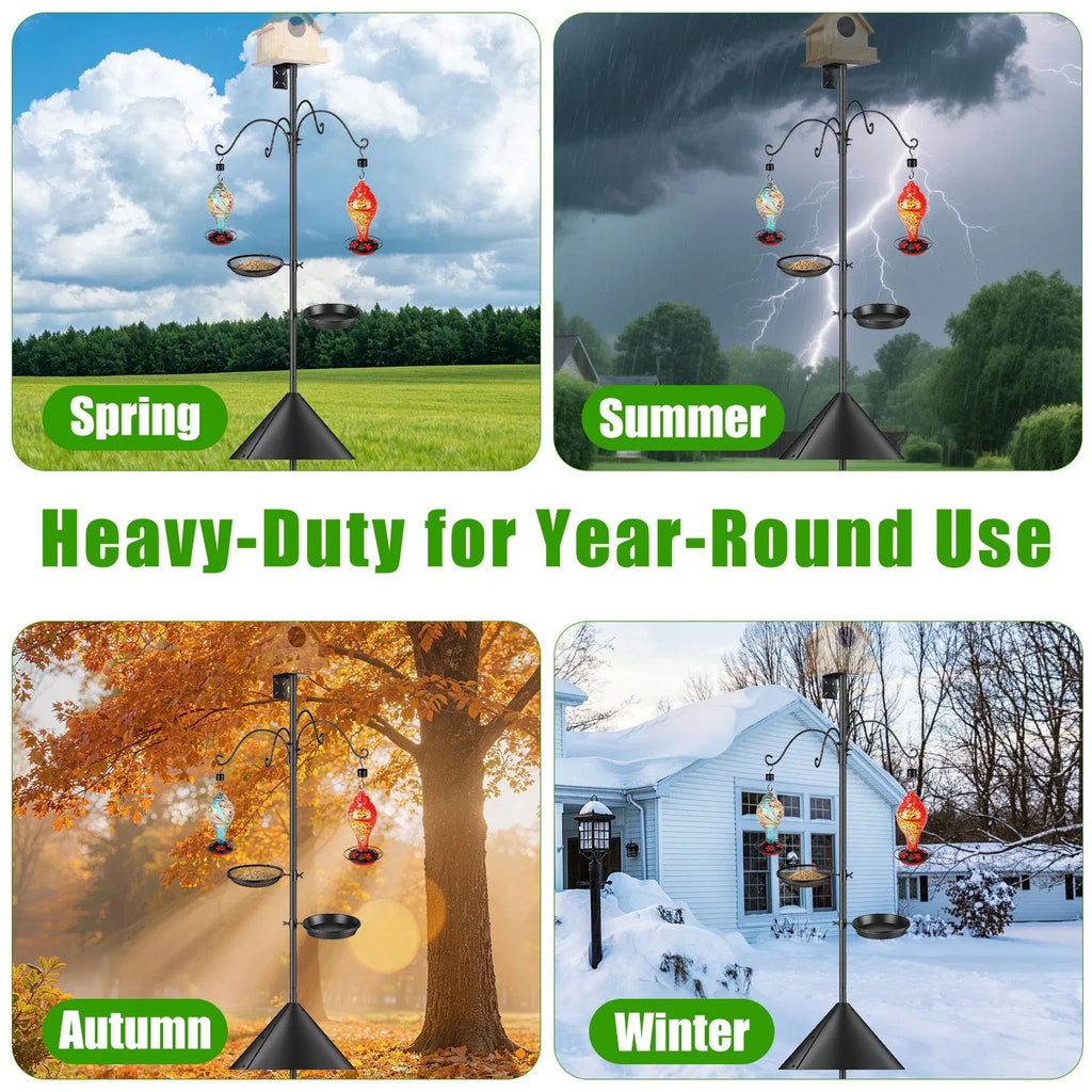 Bird Feeder Pole with Squirrel Baffle, 91 in - image 10