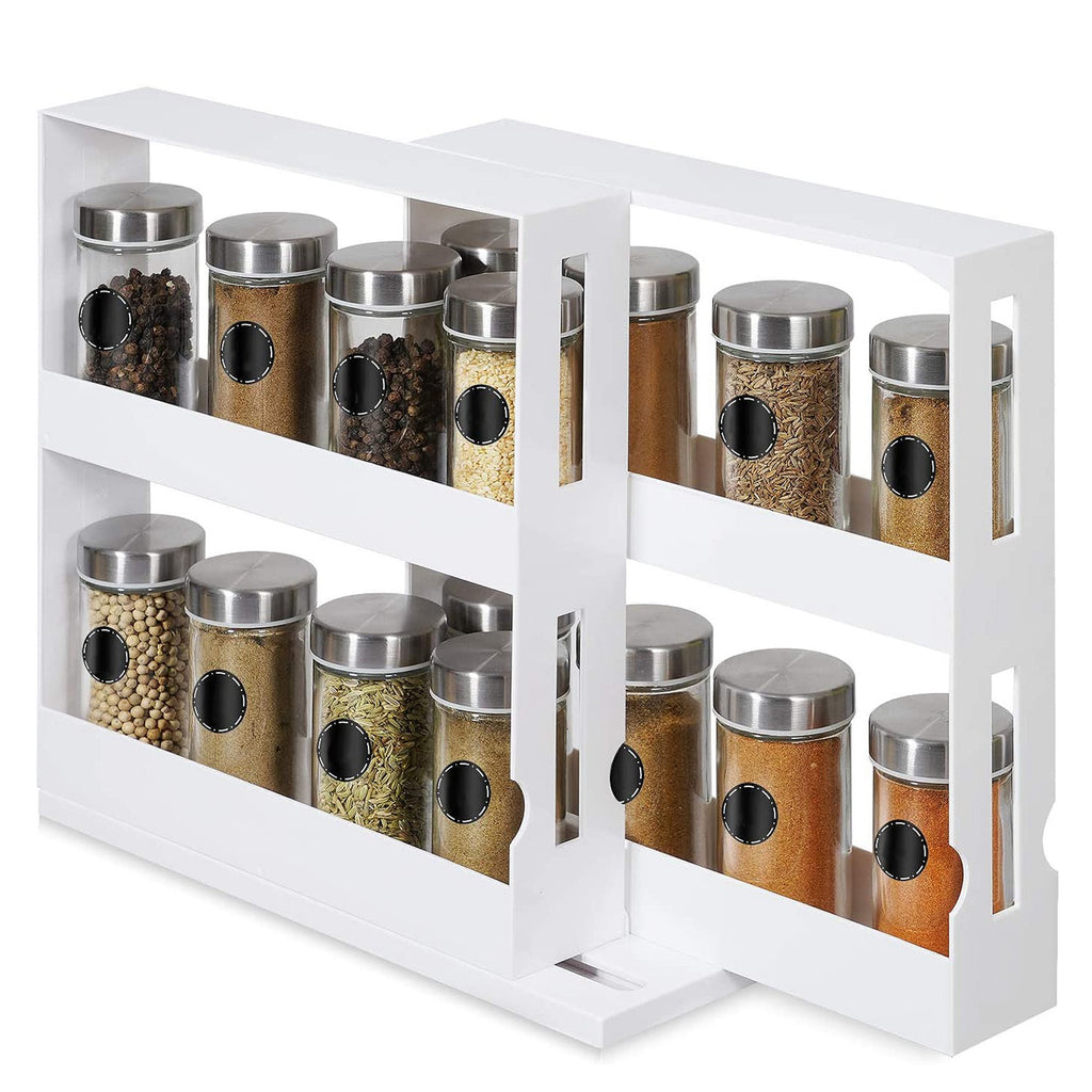 Two-Tier Swivel Cabinet Spice Organizer, White - image 3