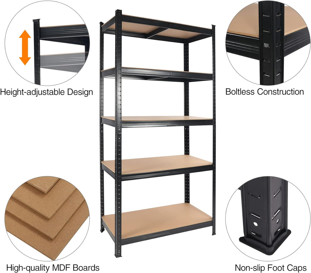 5-Tier Garage Shelving Unit, 2000 lb Capacity - image 4