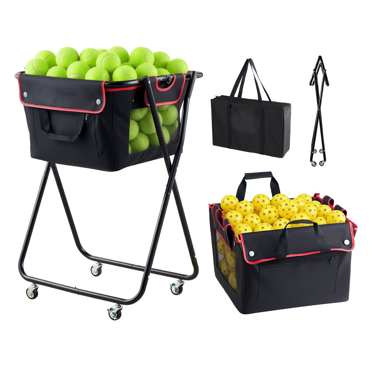 Tennis and Pickleball Hopper Cart with Wheels - image 5