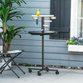 Bird Play Stand with Wheels and Feeding Bowls