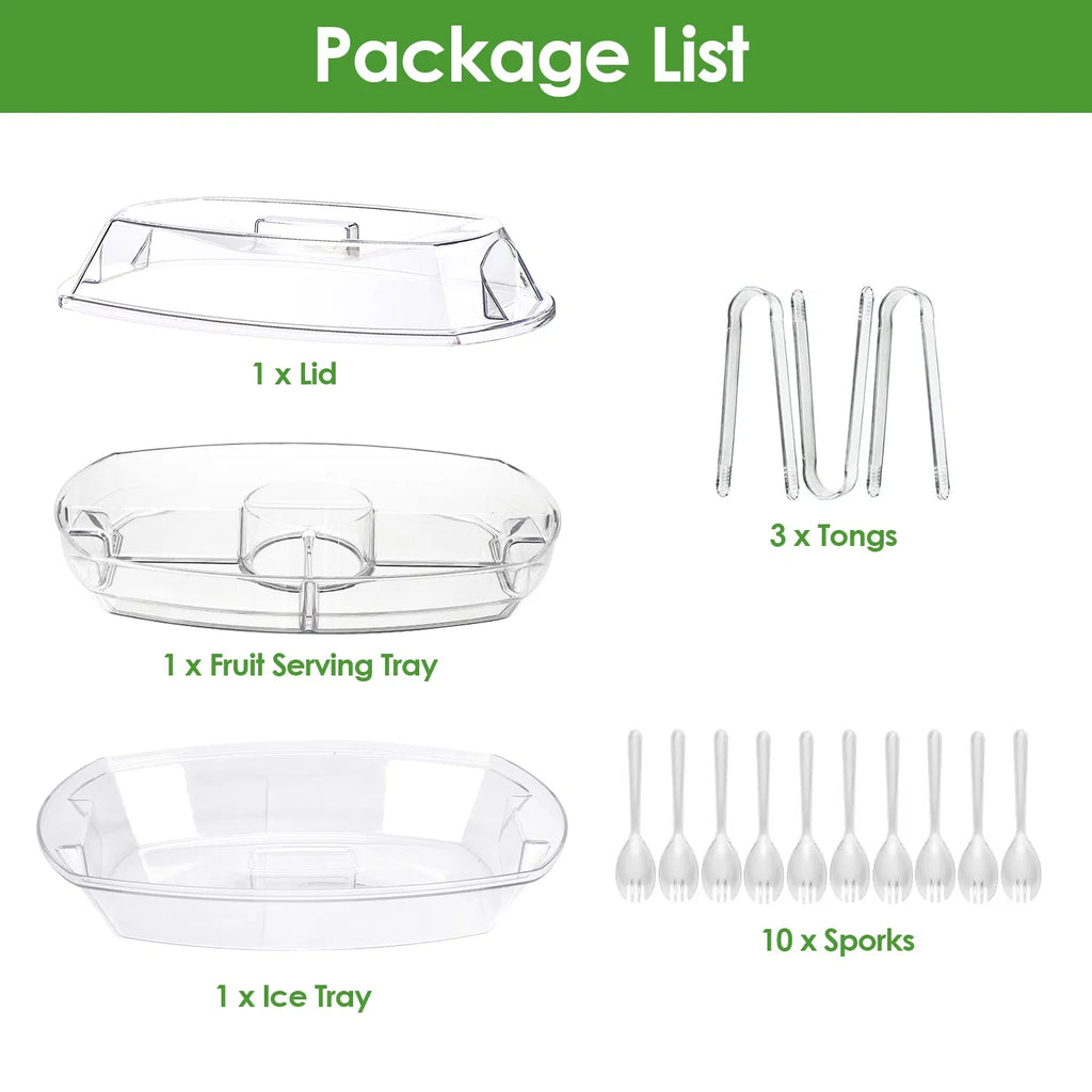 Chilled Serving Platter with Ice Tray and Lid, Divided - image 10
