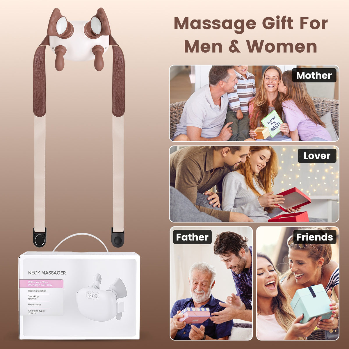 Cordless Shiatsu Neck Massager with Heat - image 3