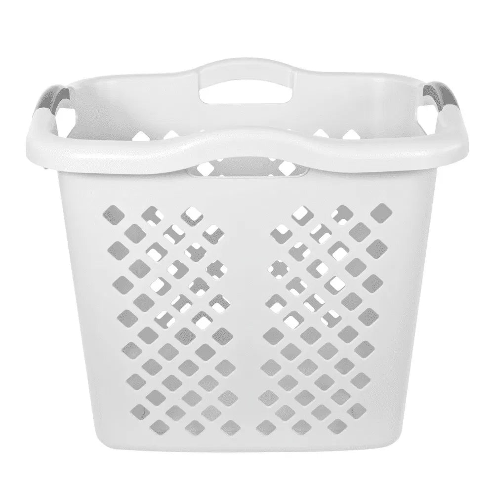 Tall Plastic Laundry Basket, 2 Bushel, 2 Pack, White - image 3