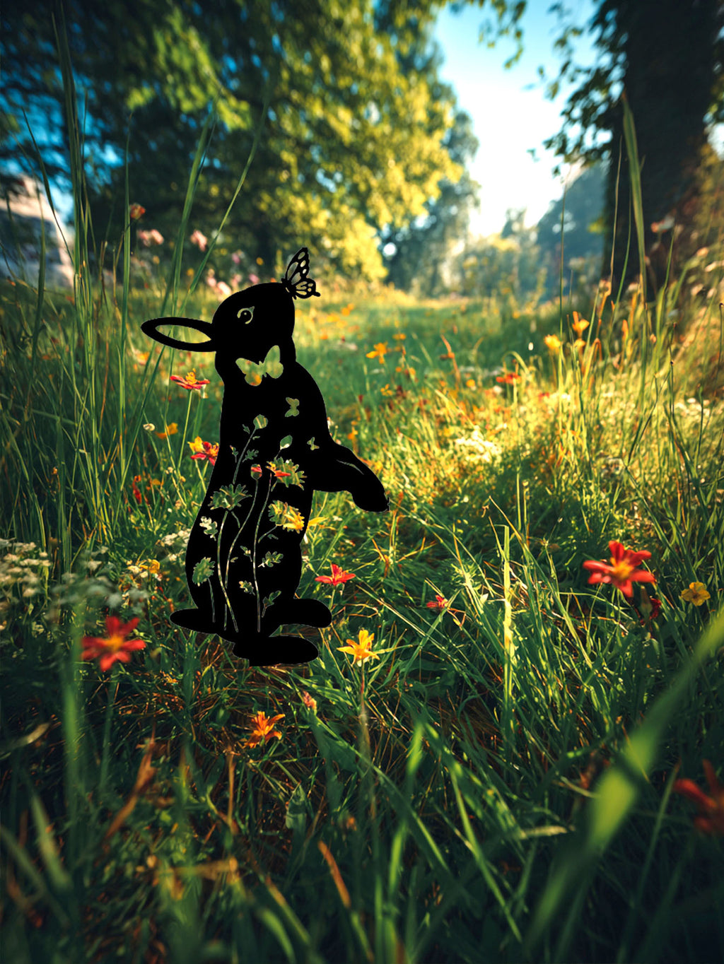 Rabbit Silhouette Metal Garden Stake - image 6