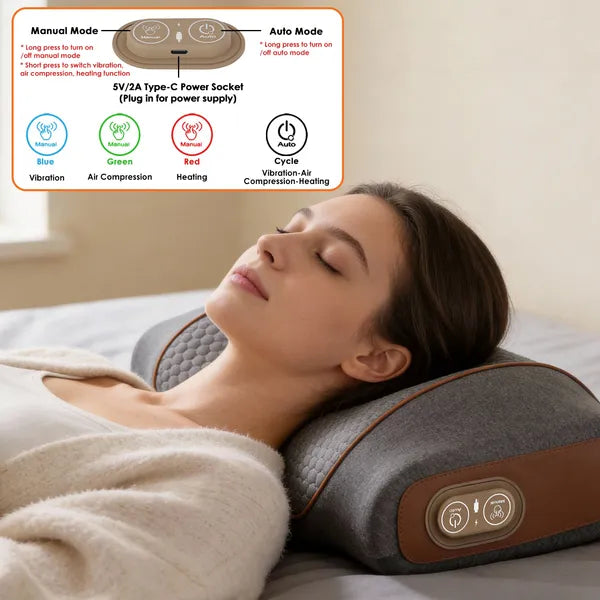 Neck Massager Pillow with Heat and Vibration - image 3
