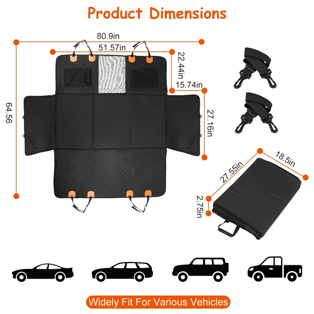 Dog Back Seat Extender with Hard Bottom, Waterproof - image 8