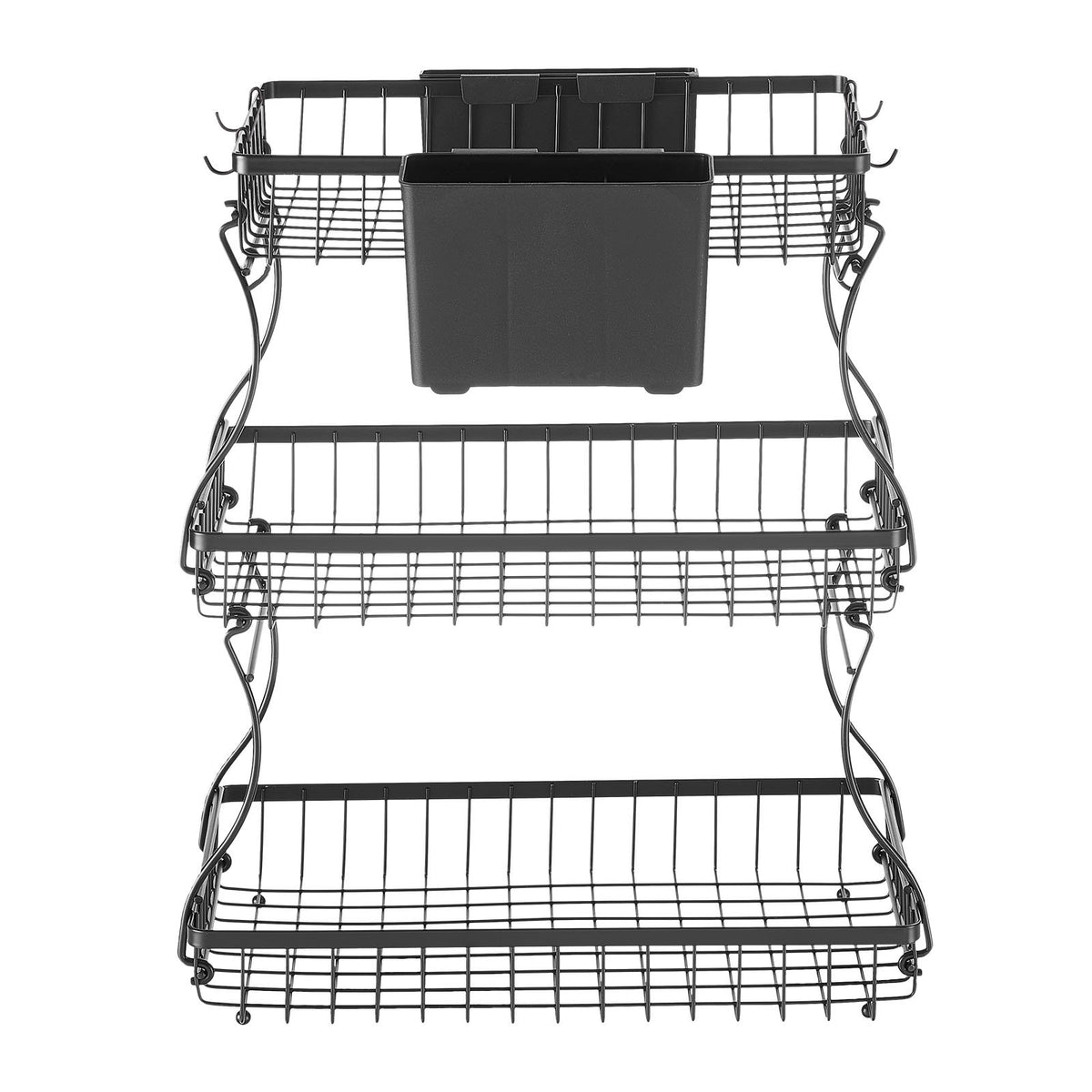 3-Tier Fruit Basket with Banana Hanger, Black - image 3