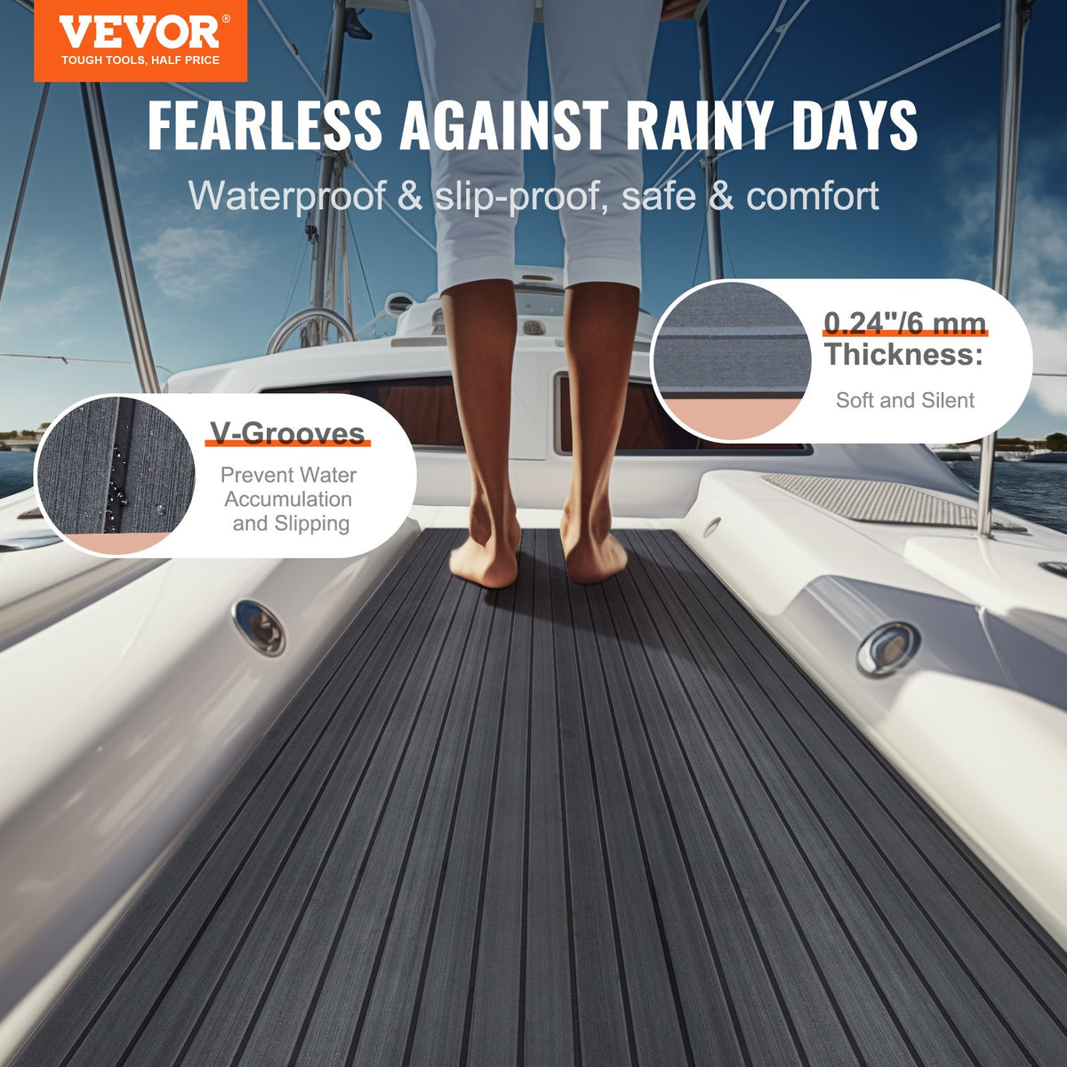 EVA Foam Boat Decking Sheet 94.5 x 23.6 in - image 4