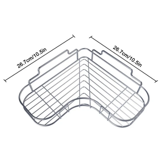 Corner Shower Caddy, Adhesive, Stainless Steel
