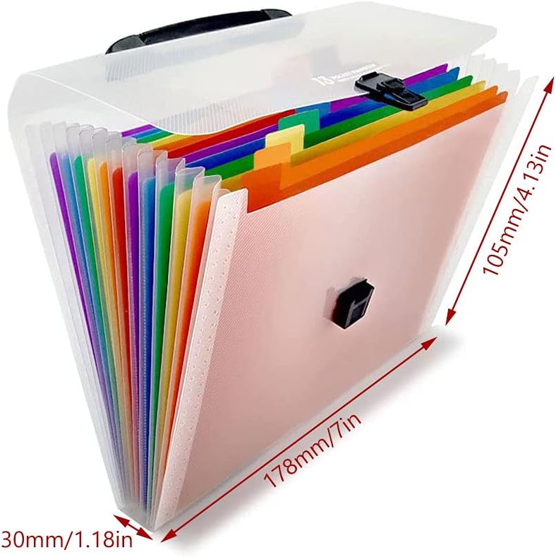 Expanding File Organizer, 13 Pockets, Rainbow - image 3