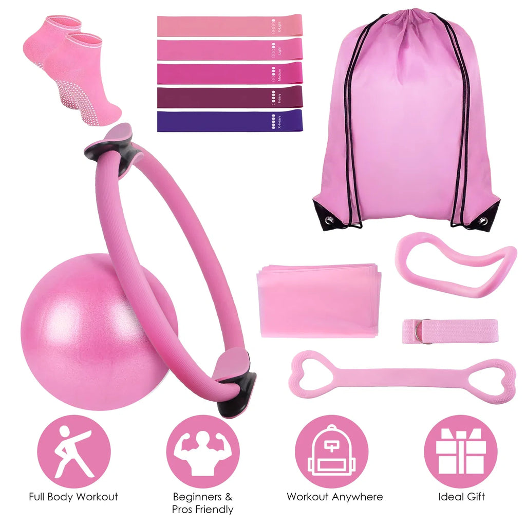 Pilates Kit, 14 Pieces with Ring, Ball and Bands - image 3