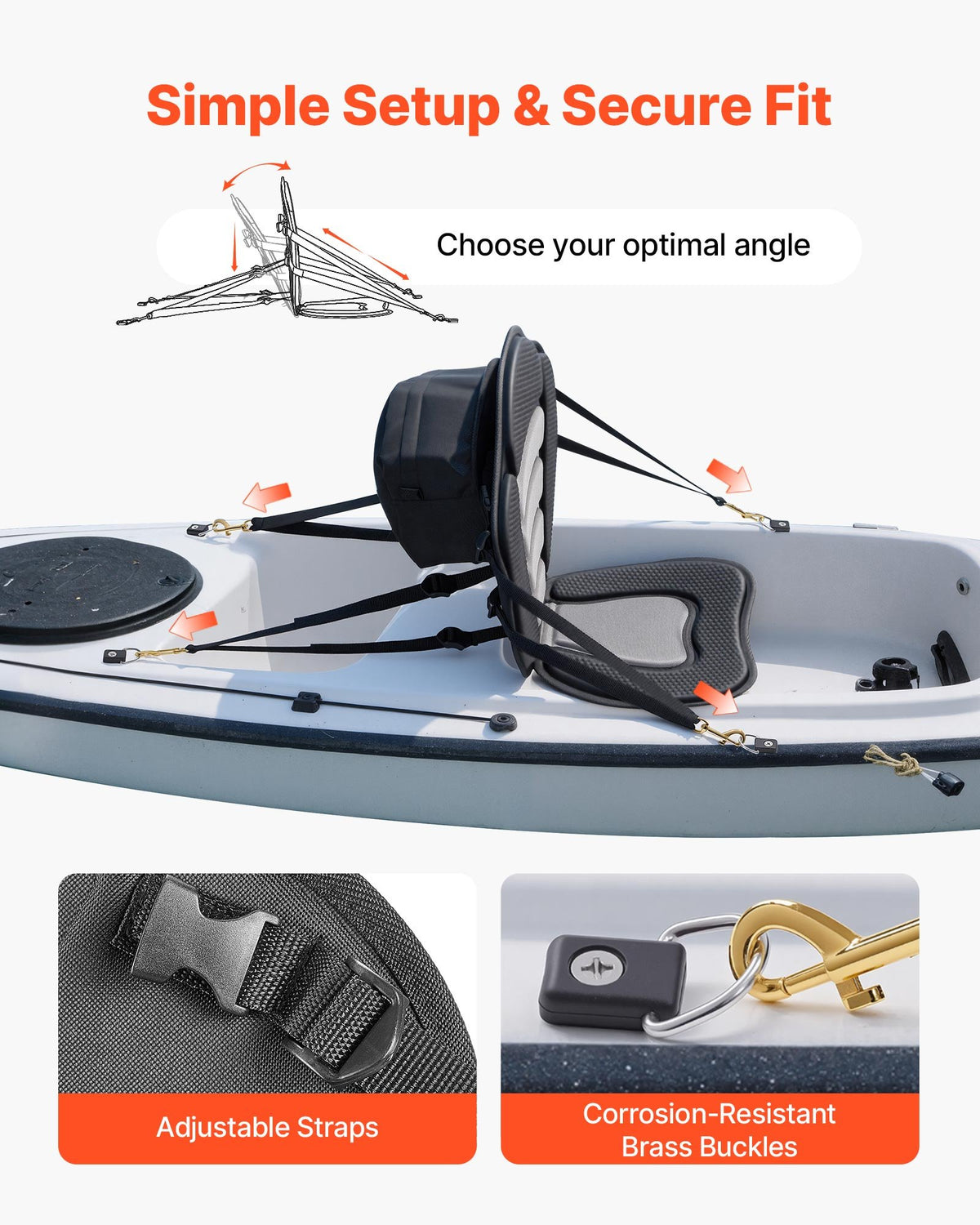 Padded Kayak Seat with Back Support