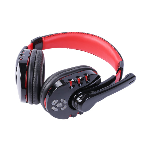 Bluetooth Over-Ear Headset with Mic, Black and Red - image 4