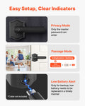 Fingerprint Door Knob Lock with Keypad, Black
