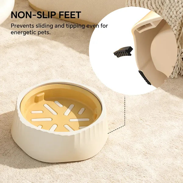 2-in-1 Cat Slow Feeder Bowl, White - image 2