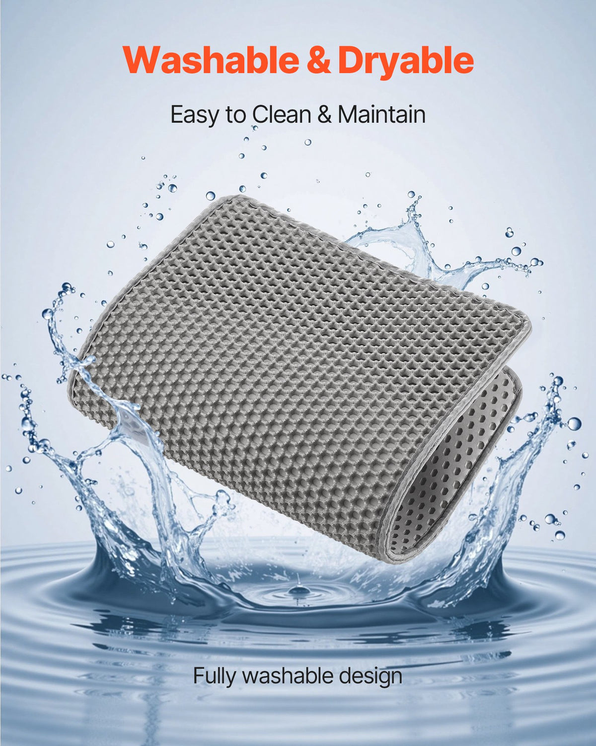 Double-Layer Cat Litter Mat, 24 x 15 in, Grey - image 3