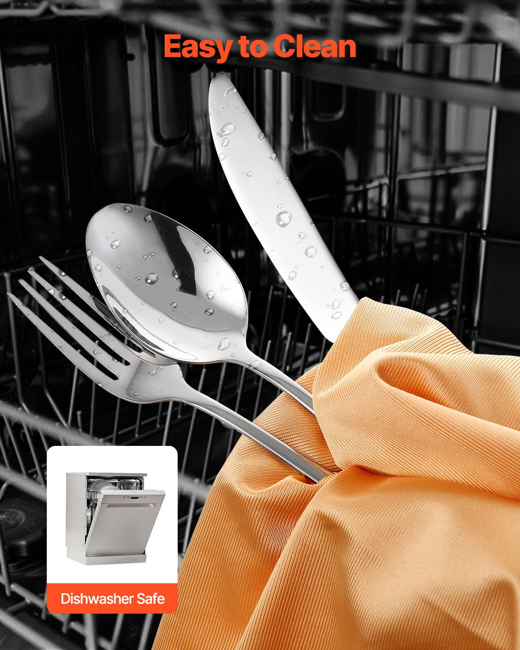 Stainless Steel Flatware Set, 30 Pieces, Service for 6 - image 3