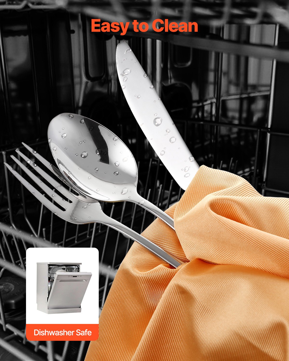 Stainless Steel Flatware Set, 30 Pieces, Service for 6 - image 3