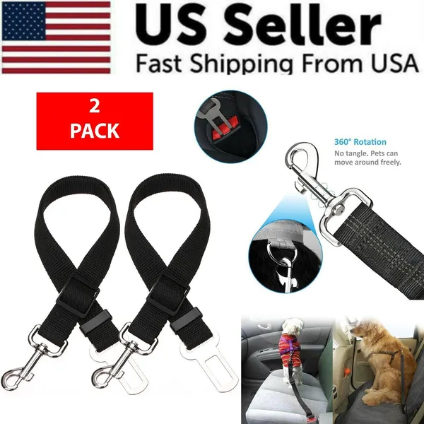 Adjustable Dog Car Seat Belt, 2 Pack - image 3