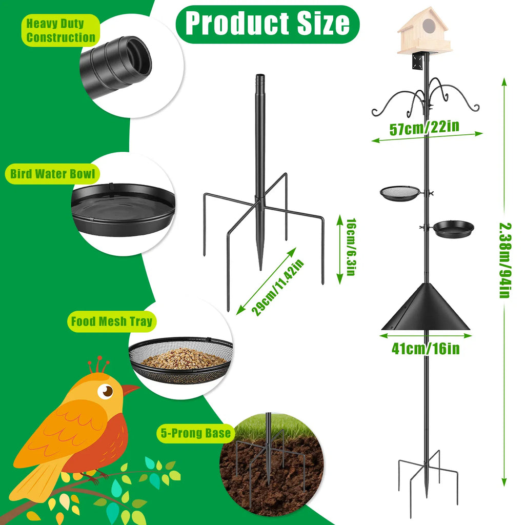Bird Feeder Pole with Squirrel Baffle, 91 in - image 6