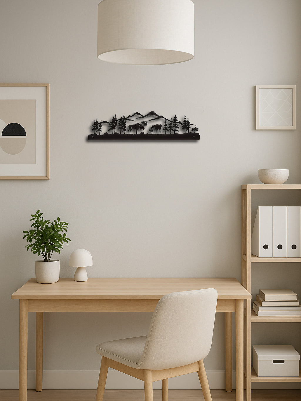 Moose and Mountain Metal Wall Art, Black - image 3