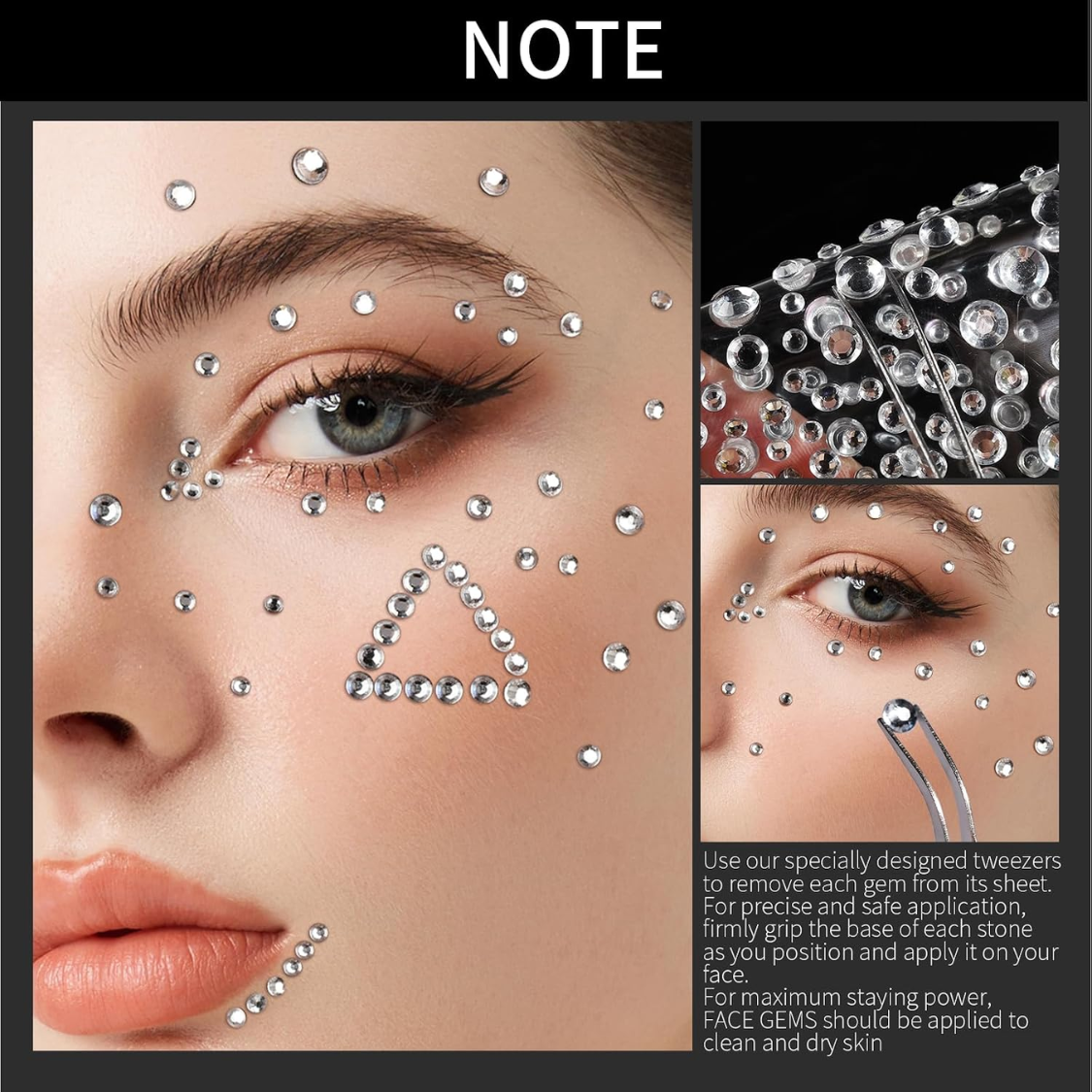 Face Gem Stickers, 4 Sheets - image 7