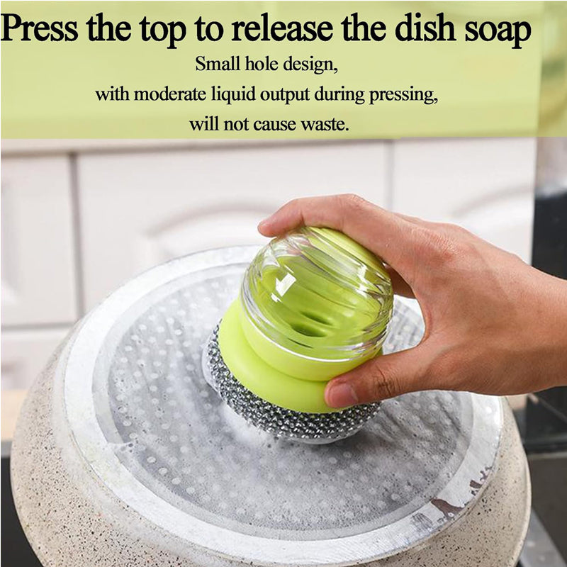 Soap-Dispensing Steel Wool Scrubber with Holder - image 9