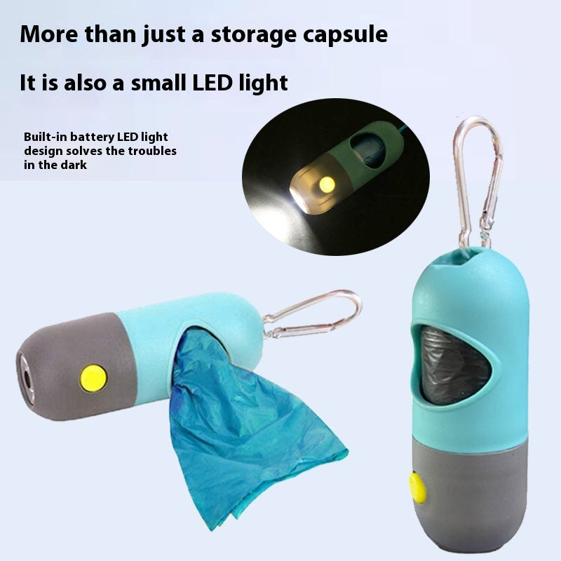 Poop Bag Dispenser with LED Light, Pink and Gray