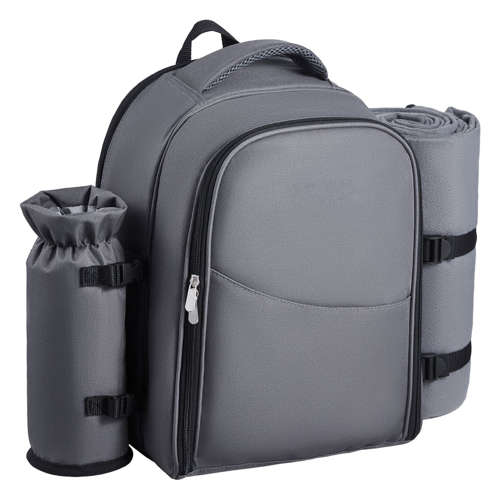 2-Person Picnic Backpack with Cooler, Grey - image 2