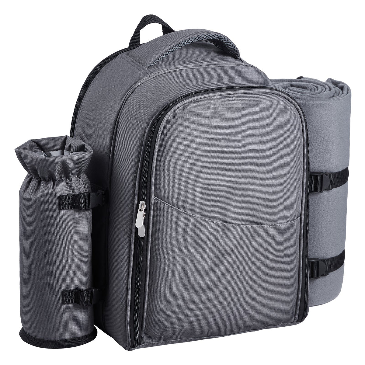 2-Person Picnic Backpack with Cooler, Grey - image 2
