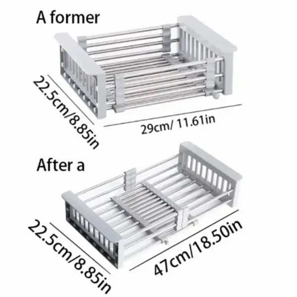 Expandable In-Sink Dish Drying Rack, Stainless Steel - image 9